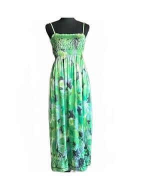 Lapis Women’s Strapless Dress One Size Green Floral Sequin Maxi